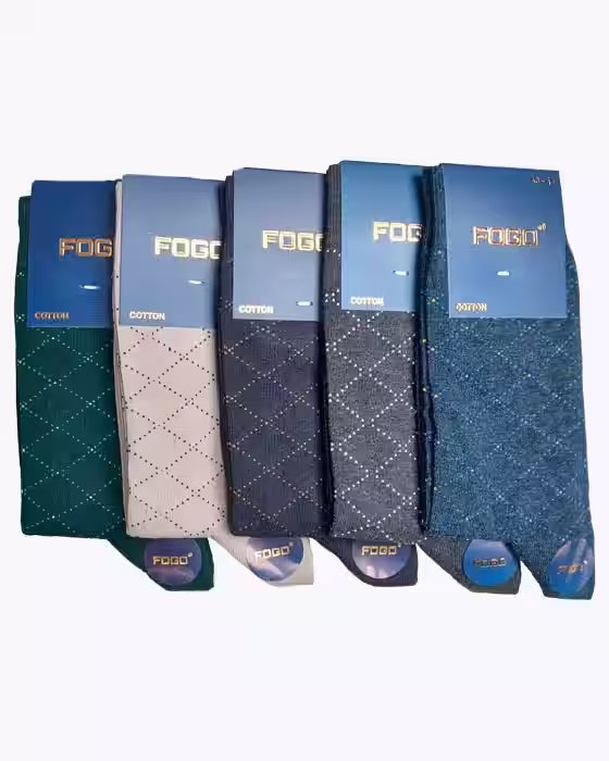 جوراب کلاسیک مردانه طرح لوزی نقطه چین FOGO رنگ بندی